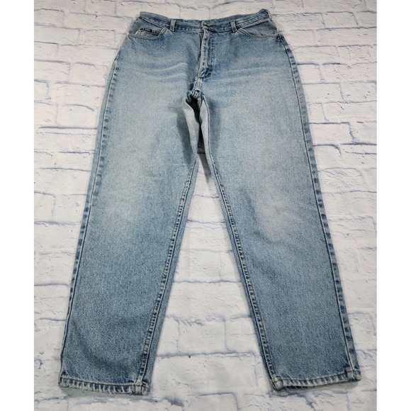 Lee Jeans WOMENS SIZE 16 High Rise Light Wash VINTAGE 90s Baggy MADE USA - Picture 1 of 10